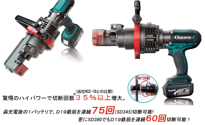 HCC-19DF オグラ コードレス鉄筋カッター(中古 大特価)